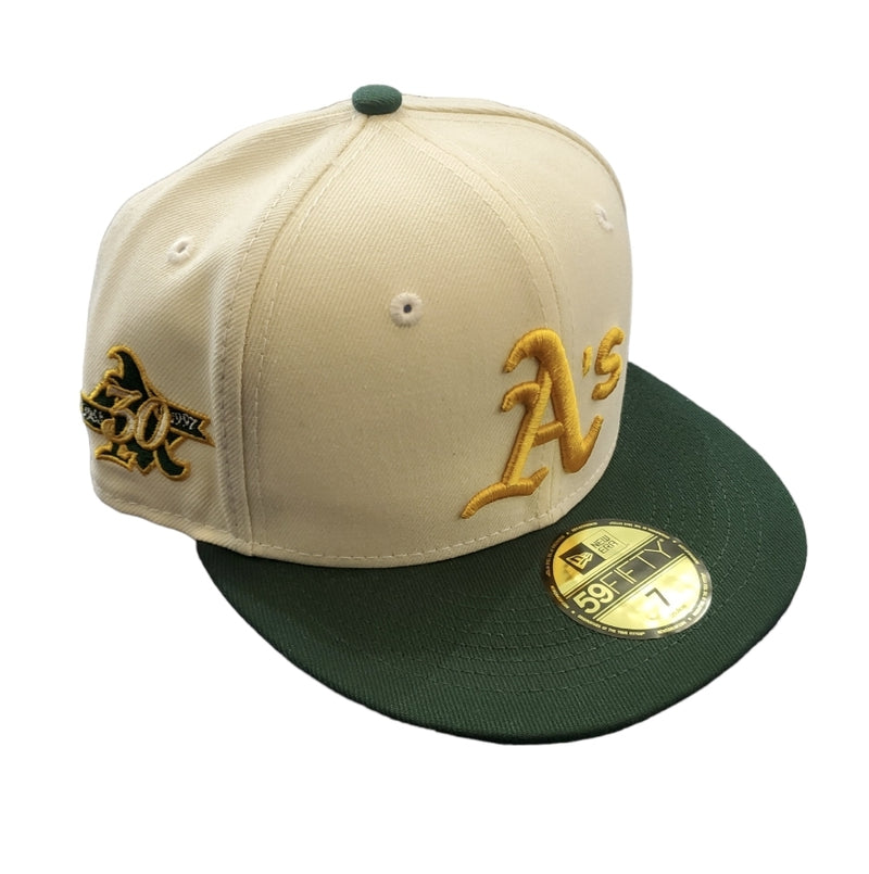 NEW ERA 59Fifty 'Oakland A’s' Fitted (Cream/Green/Yellow) - Fresh N Fitted Inc