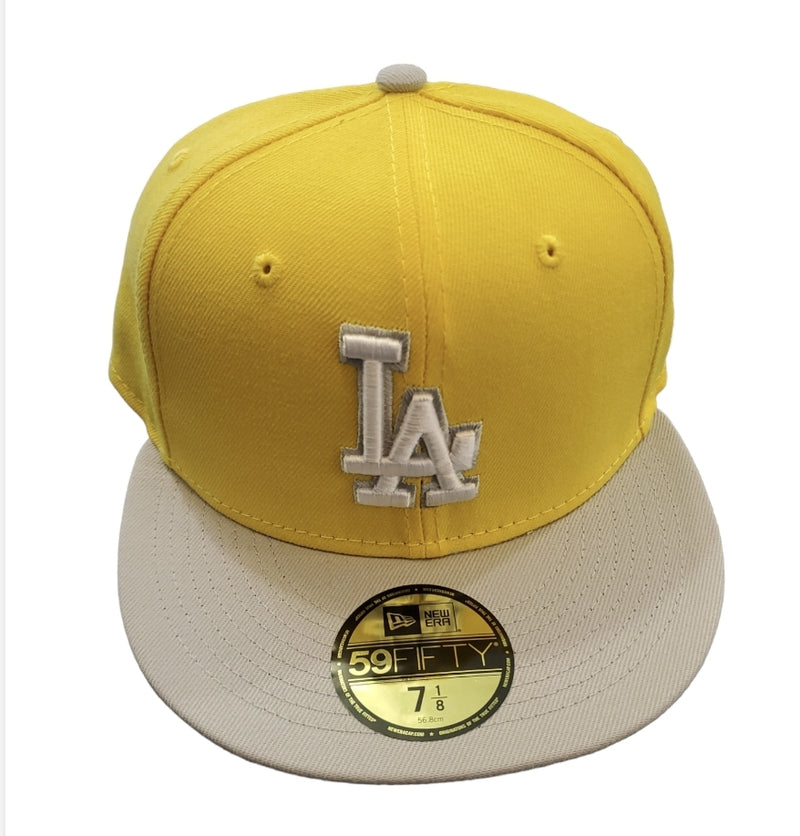 NEW ERA 59Fifty 'Los Angeles Dodgers' Fitted (Yellow/Grey) - Fresh N Fitted Inc