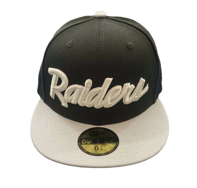 NEW ERA 59Fifty 'Raiders Script' Fitted (Black/Silver) - Fresh N Fitted Inc
