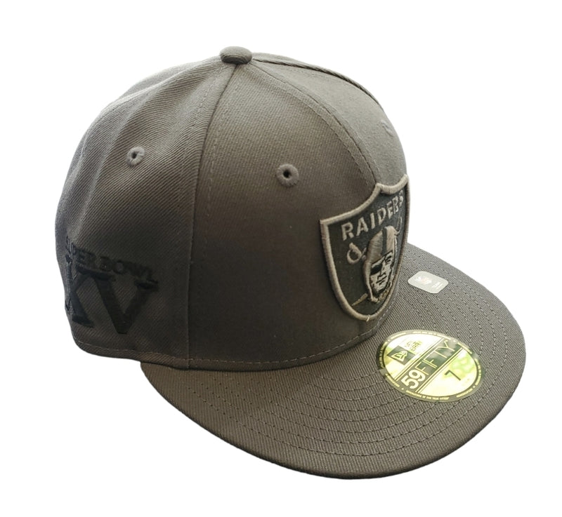 NEW ERA 59Fifty Las Vegas Raiders 'SuperBowl XV' Fitted Hat (Dark Grey/Light Grey UnderBrim) - Fresh N Fitted Inc