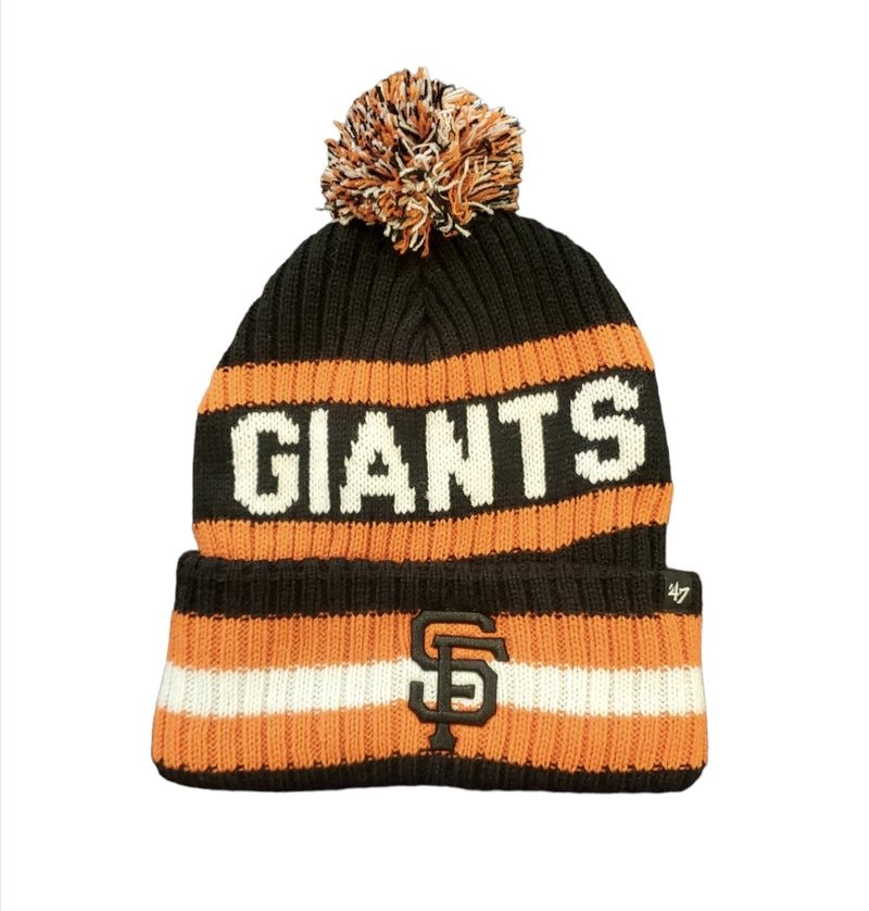 47 Brand 'San Francisco Giants' Knit Hat With Pom (Black/Orange/White) B-BERNG22ACE-BKA - Fresh N Fitted Inc