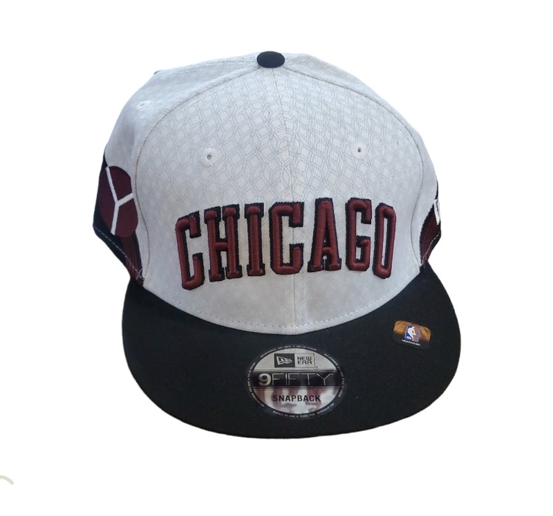 NEW ERA 'Chicago Bulls' 9Fifty Snap Back Hat (White/Black/Burgundy) - Fresh N Fitted Inc