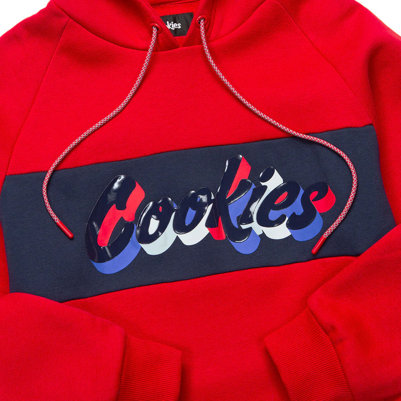 Cookies Searchlight Fleece Pullover Paneled Hoodie (Red) 1562H6480