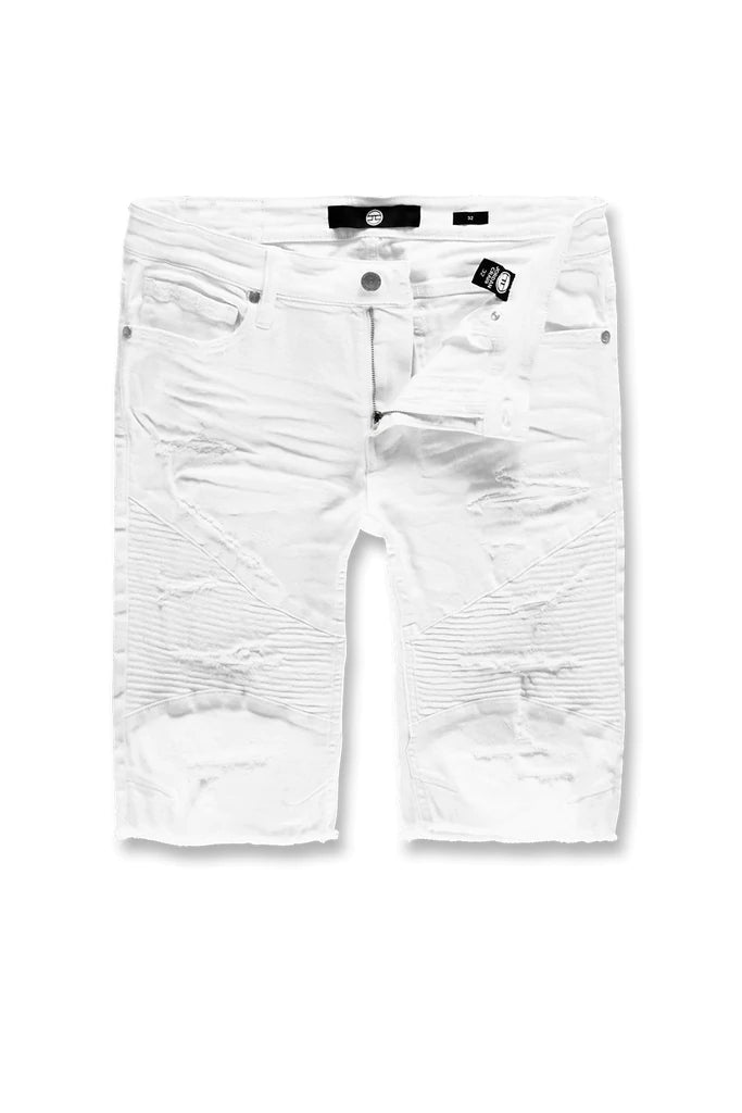 Jordan Craig 'Rebel Moto' Twill Denim Shorts (White) J3194S