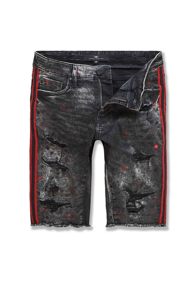 Jordan Craig "Sparta Striped" Denim Shorts (Bred) J3168S - Fresh N Fitted Inc