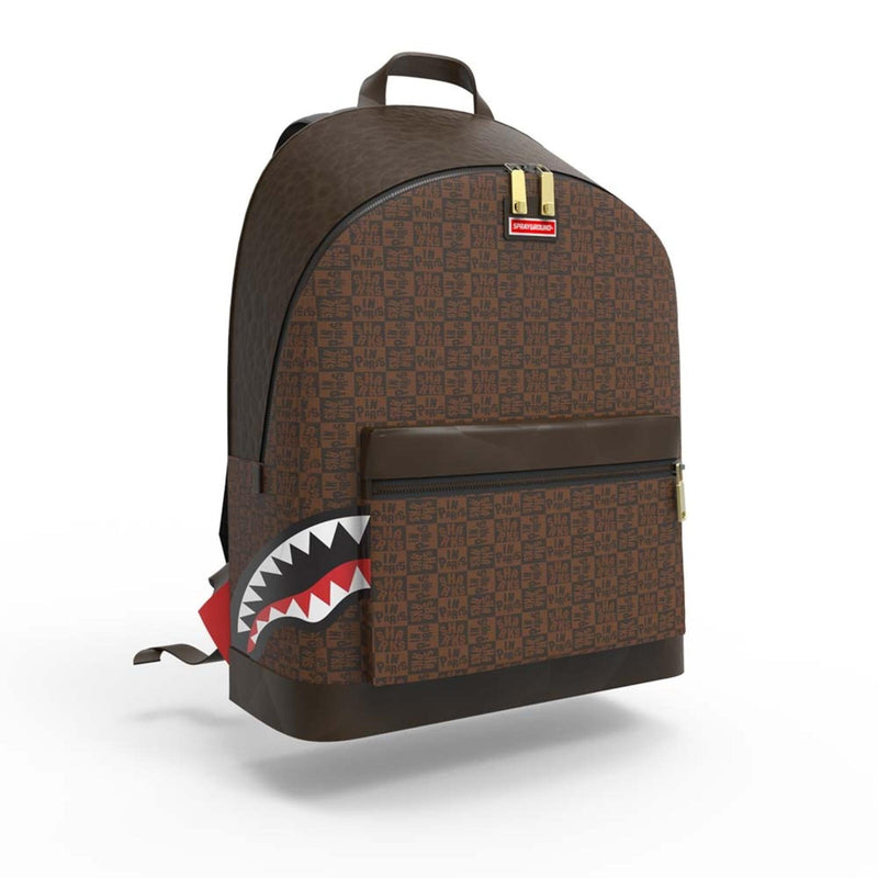 SPRAYGROUND 'Sharks in Paris Check Emperor' Backpack (Brown) 910B4817NSZ99000