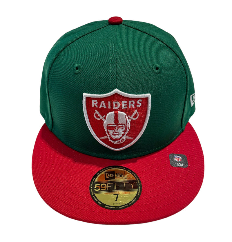 NEW ERA 59Fifty 'Las Vegas Raiders' Fitted (Green/Red w Gray Under Brim) - Fresh N Fitted Inc