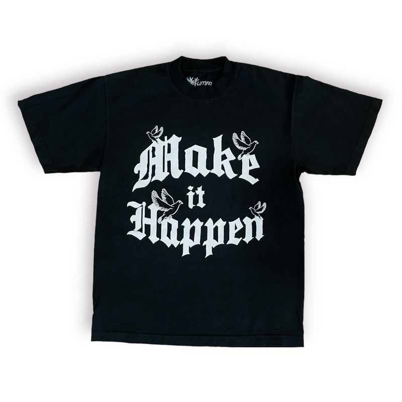 Yumm 'Make It Happen' Vintage Fit T-Shirt (Black) YM2034-2 - Fresh N Fitted Inc