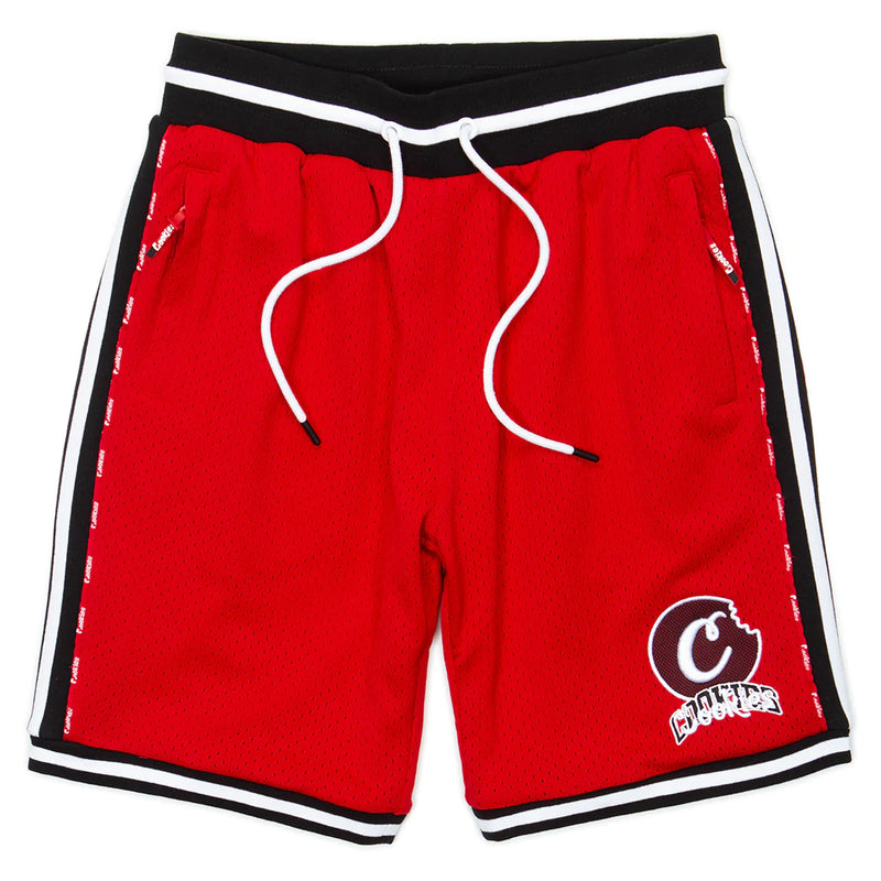 Cookies Loud Pack Mesh Batting Shorts W/Two-Tone Ribbing & Embroided Logo (Red) 1557K5855 - Fresh N Fitted Inc
