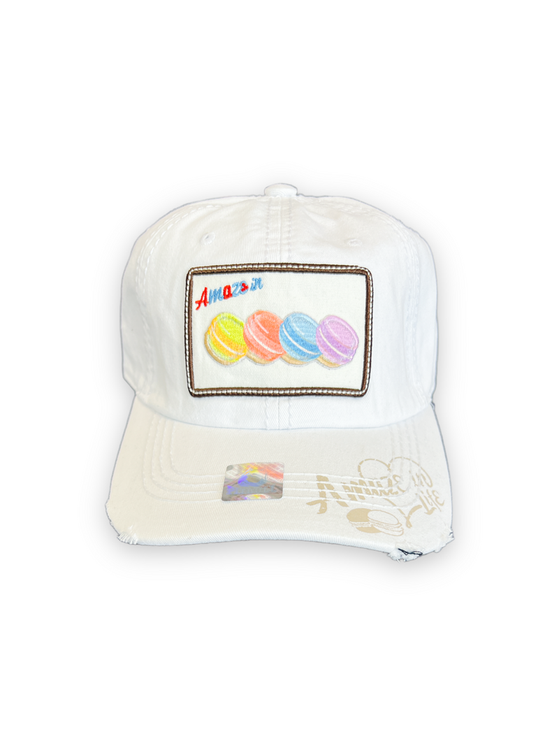 Pitbull Amaze In Life 'Macaron Patch' Washed Cotton Hat (White) FD3MCWH - Fresh N Fitted Inc