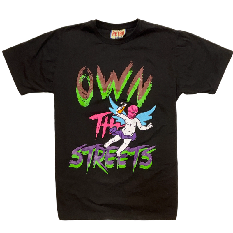 Retro Label Own The Streets Tee (Black) - Fresh N Fitted Inc