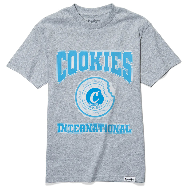 Cookies 'Double Up' Logo T-Shirt (Heather Grey/Cookies Blue) 1561T6087 - Fresh N Fitted Inc