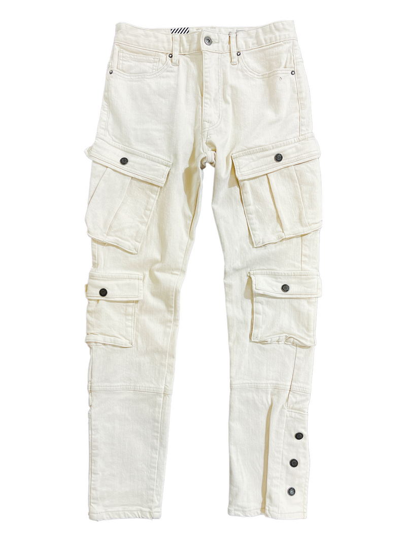 Smoke Rise Utility Cargo Fashion Twill Pants (Latte) JP22608-MP-P1 - Fresh N Fitted Inc