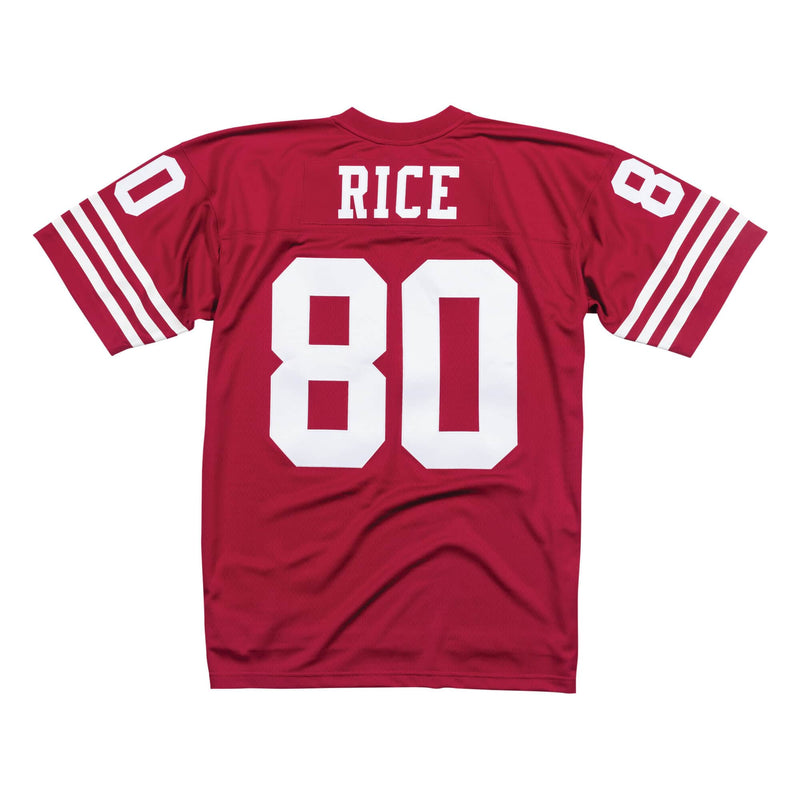 Mitchell & Ness San Francisco 49ers '1990 Jerry Rice' NFL Legacy Jersey (Scarlet) LGJYAC18049-SF4SCAR90JRI - Fresh N Fitted Inc