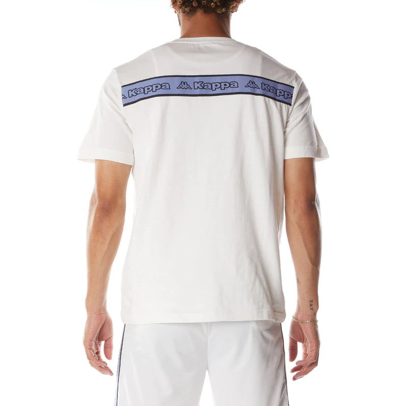 Kappa 'Logo Tape Erco' T-Shirt (White/Blue/Black) 371B7VW - Fresh N Fitted Inc
