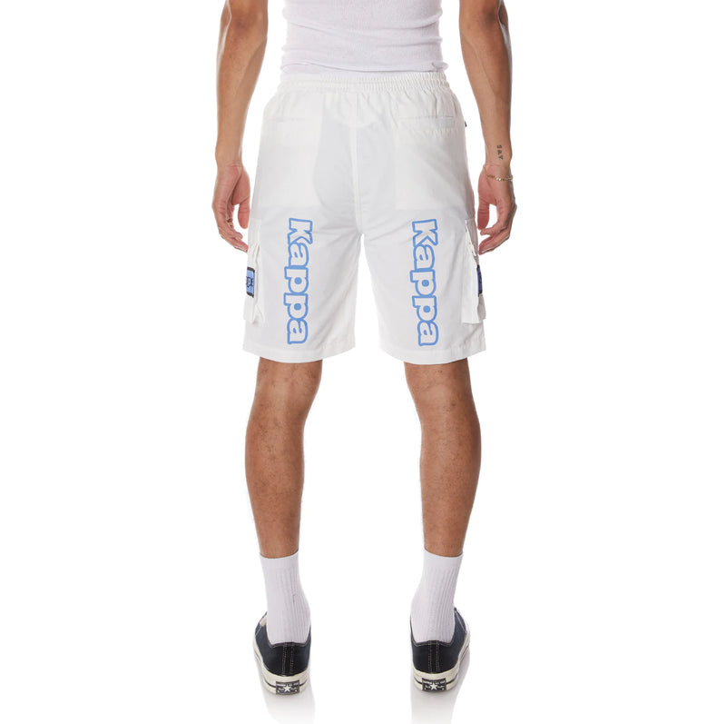 Kappa 'Logo Tape Esso' Cargo Shorts (White/Blue/Black) 371F1GW